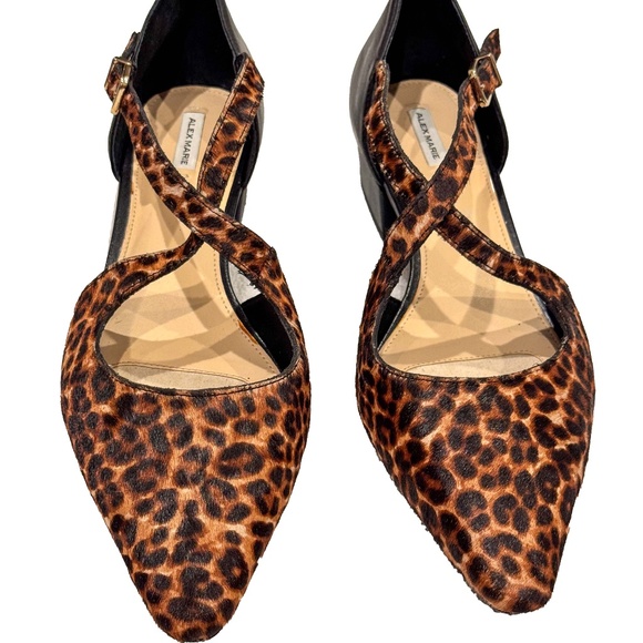 Alex Marie Caden Calf Hair Pumps Leopard Animal Low Heel Hair on Hide Size 9.5 - Picture 2 of 9